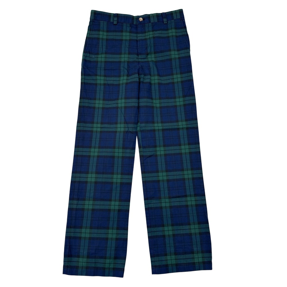 Vineyard Vines Boys Pants Size‎ 18 Green Blue Plaid Chinos Preppy Holiday